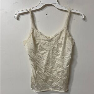 Elegant Cream Lace Trim Cami Top vintage